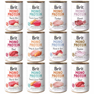 BRIT MONO Mokré krmivo pre psov MIX Smaków 12x400g